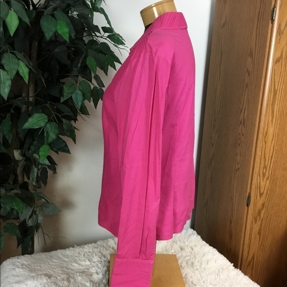 Ravel Large brighter pink cut out neckline long sleeve button down - Picture 13 of 14